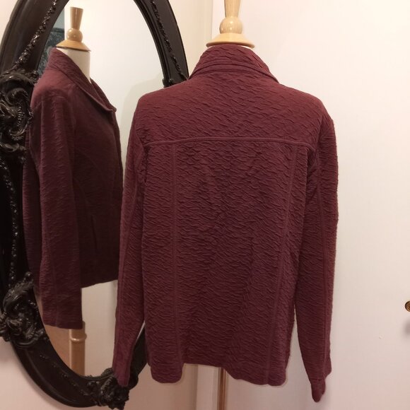 Christopher & Banks Burgundy Snap Front mid weight Jacket sz XL  /B8 - Picture 3 of 8